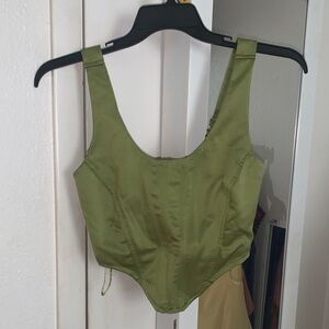 Olive Green Women's Satin corset